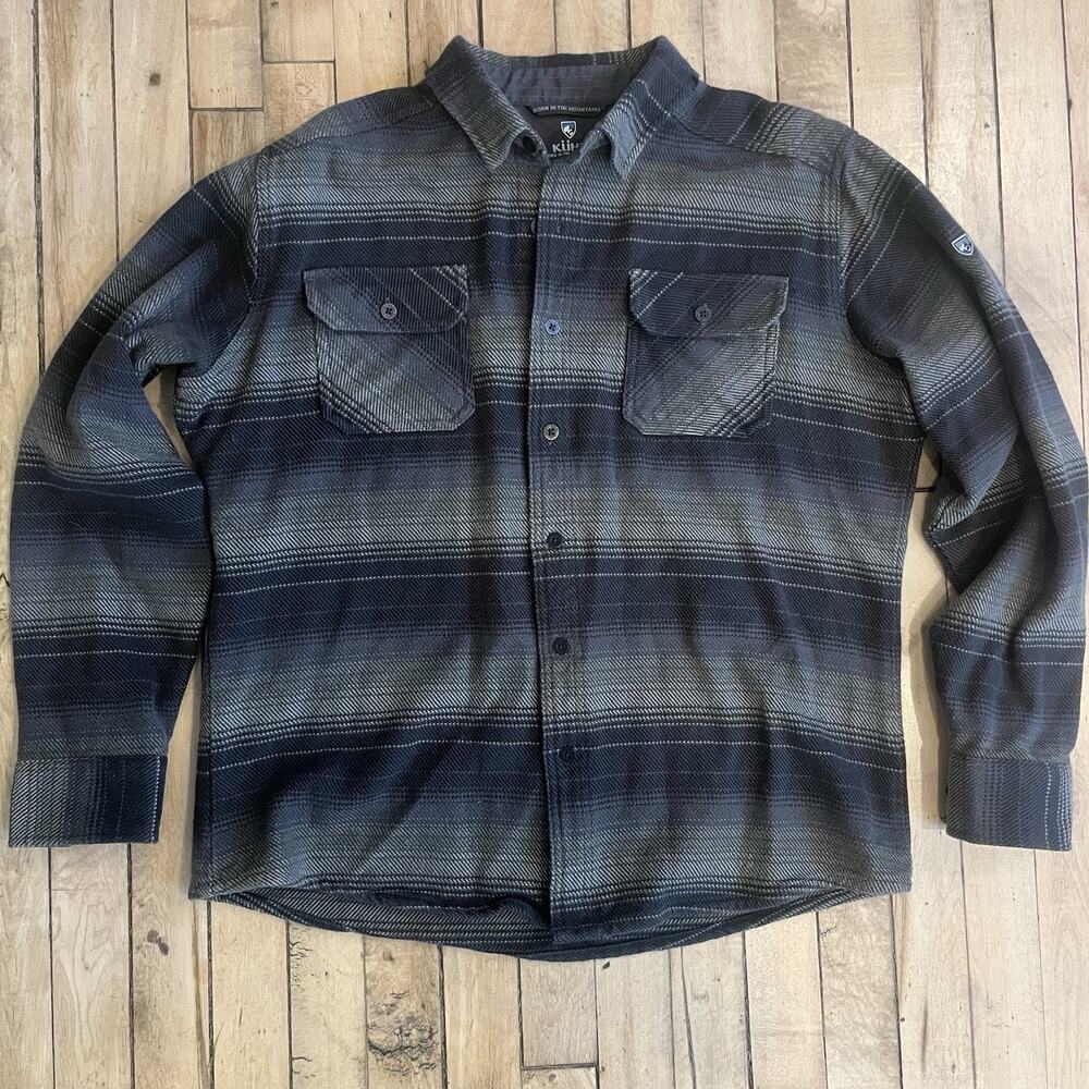 Kuhl Flannel Shirt Mens Large Plaid Cotton Tencel Outdoor Workwear